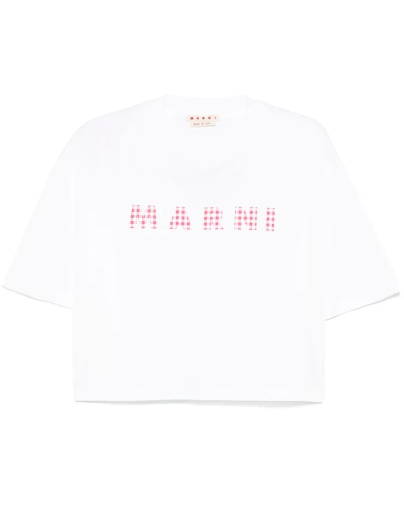 Marni T-Shirt mit Logo-Print - Weiß Weiß