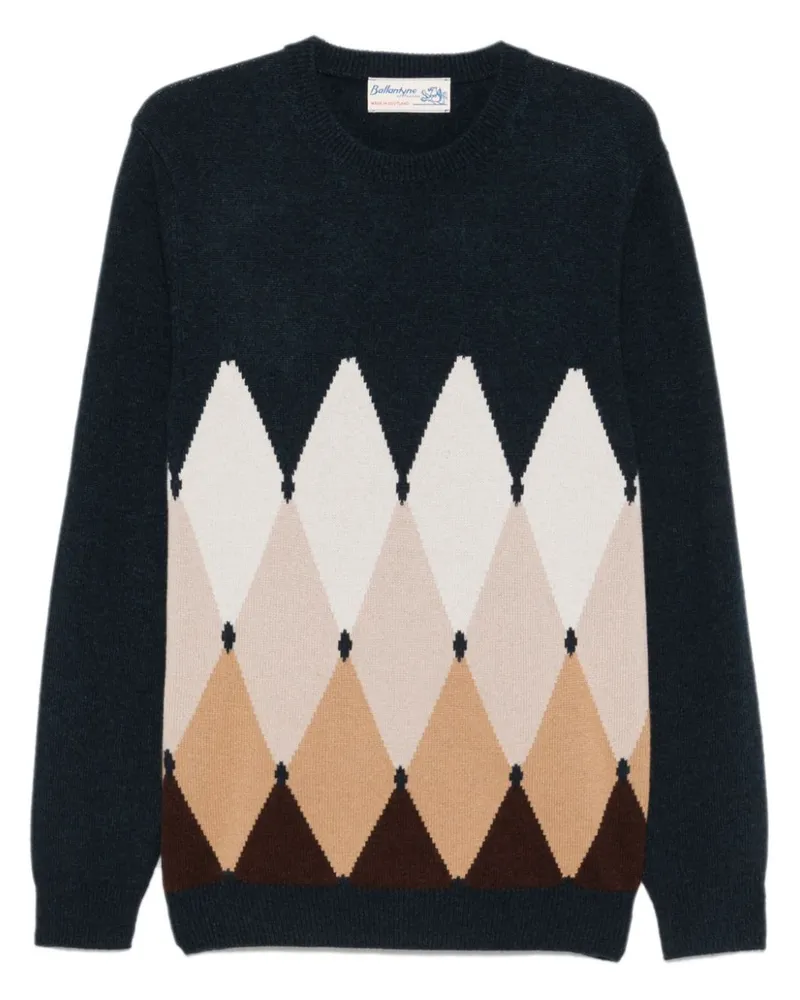 Ballantyne Pullover mit Argyle-Intarsie - Blau Blau