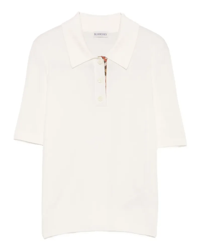 Burberry Check-trim polo top - Nude Nude