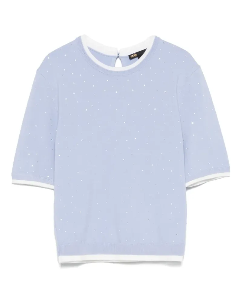 Maje T-Shirt mit Strass - Blau Blau