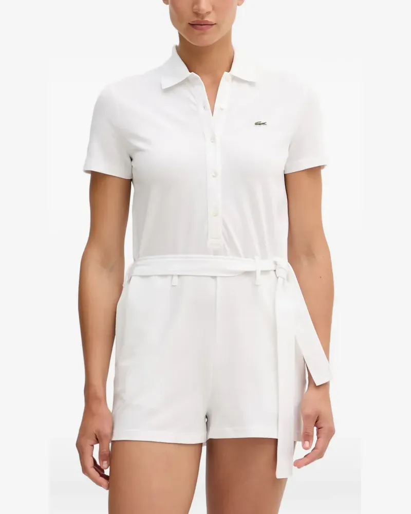 Lacoste logo-patch belted playsuit - Weiß Weiß