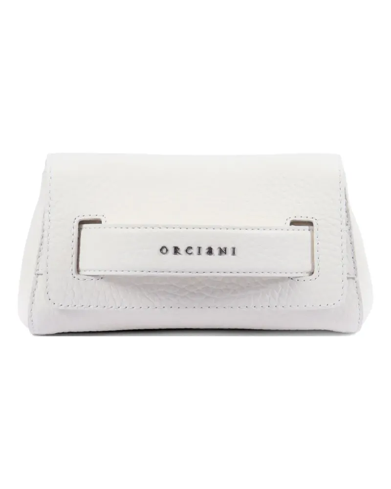 Orciani Mini Gossip Soft Clutch mit Kette - Weiß Weiß