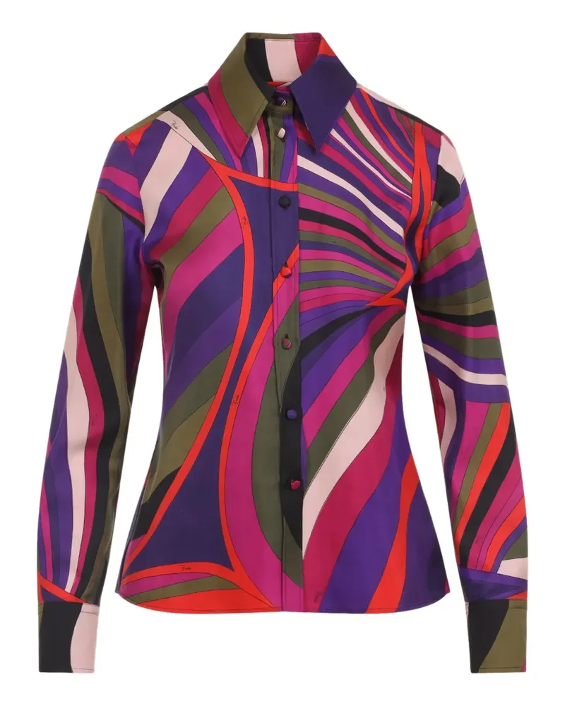 Emilio Pucci abstract-print silk shirt - Violett Violett