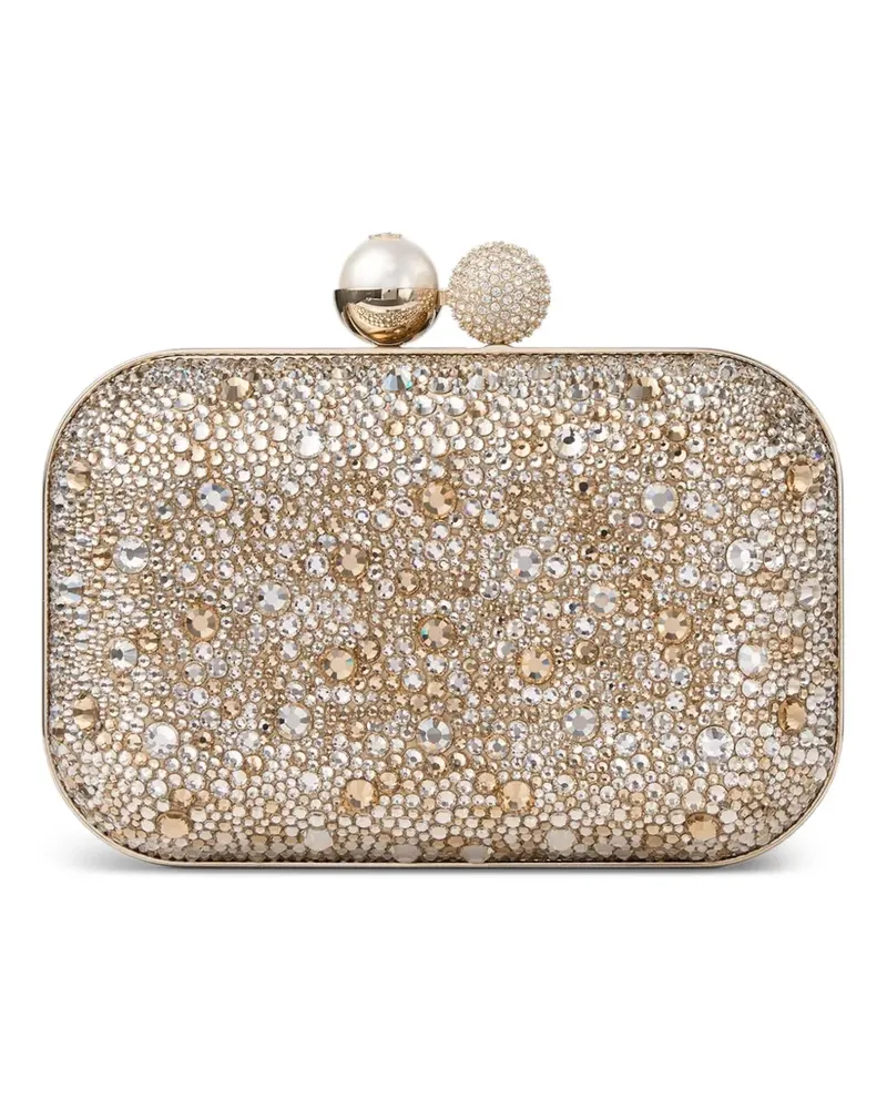 Jimmy Choo Cloud crystal-embellished clutch bag - Gold Gold