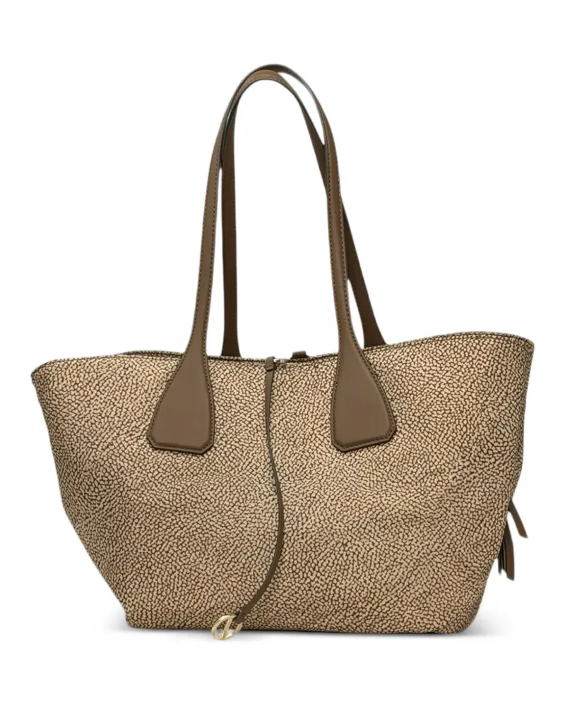 Borbonese medium printed shoulder bag - Braun Braun