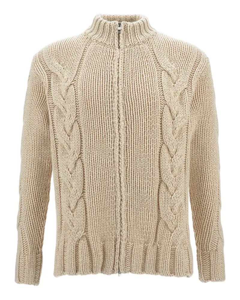 Customer Lovers Cardigan mit Zopfmuster - Nude Nude