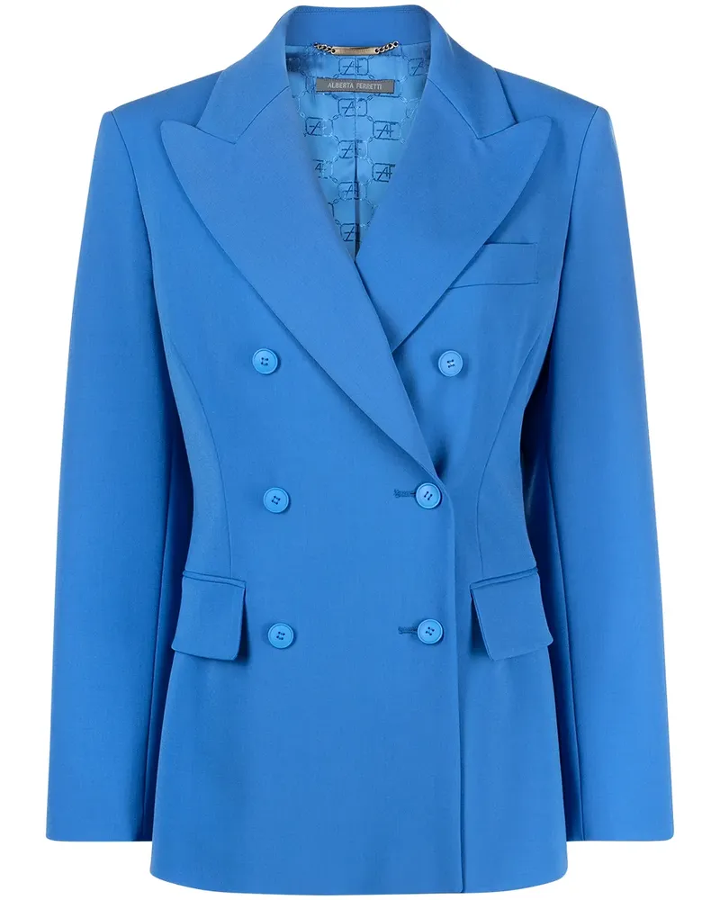 Alberta Ferretti Doppelreihiger Blazer - Blau Blau