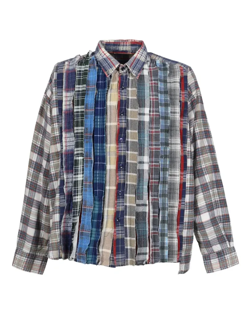 NEEDLES ribbon patchwork fannel shirt - Grün Grün