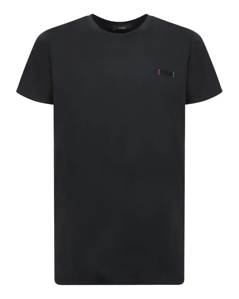 14BROS T-Shirt mit Logo-Stickerei - Schwarz Schwarz