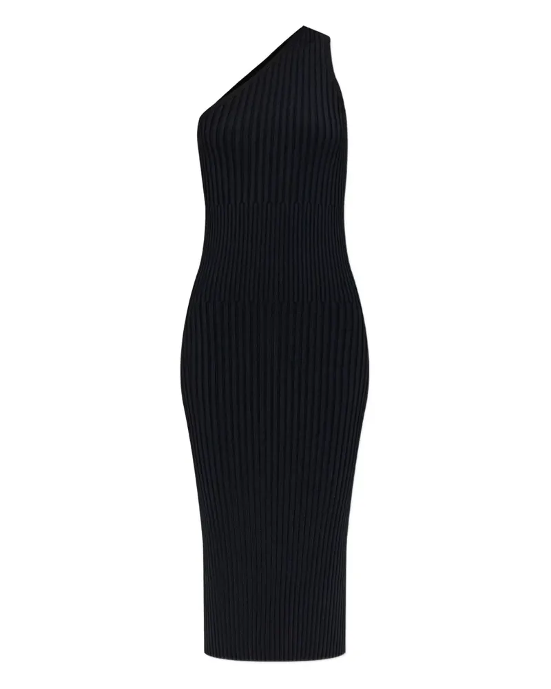 IRO Geripptes Kellie One-Shoulder-Midikleid - Schwarz Schwarz