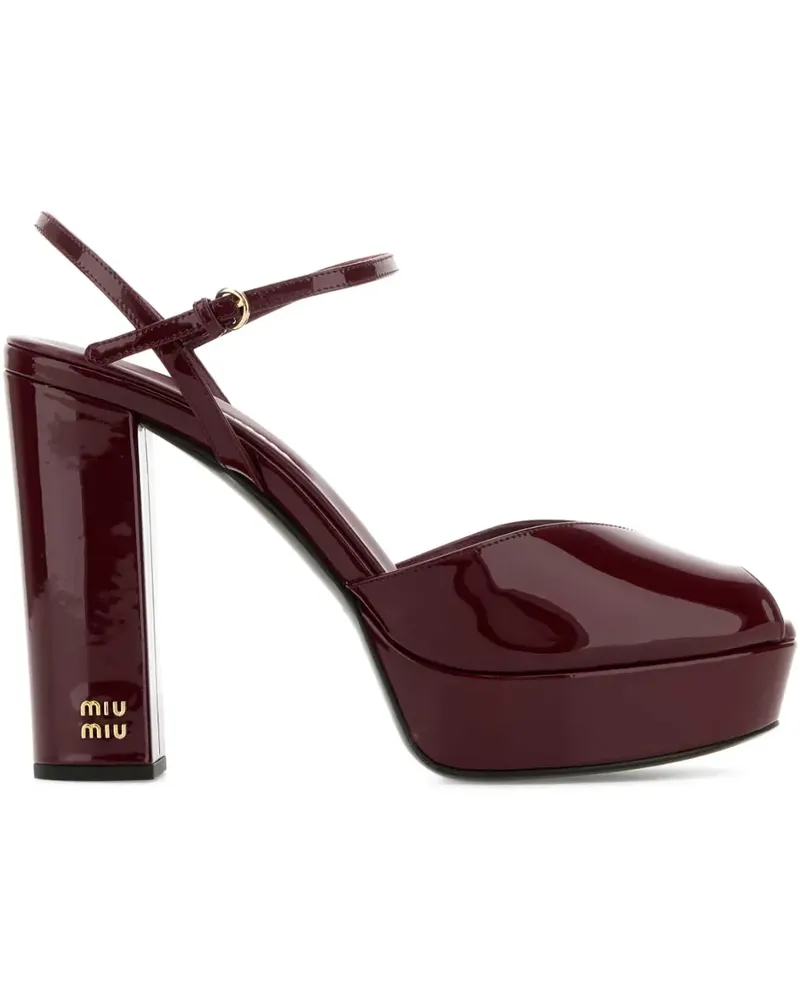 Miu Miu Plateau-Sandalen aus Lackleder 110mm - Rot Rot