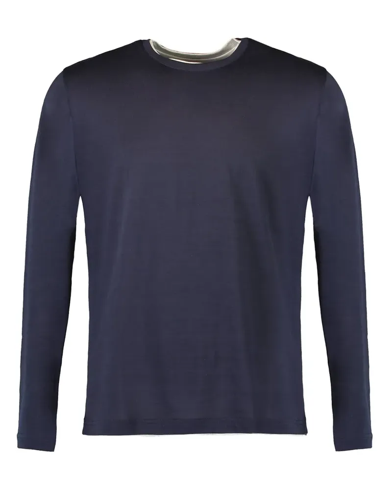 Eleventy crewneck long-sleeve shirt - Blau Blau