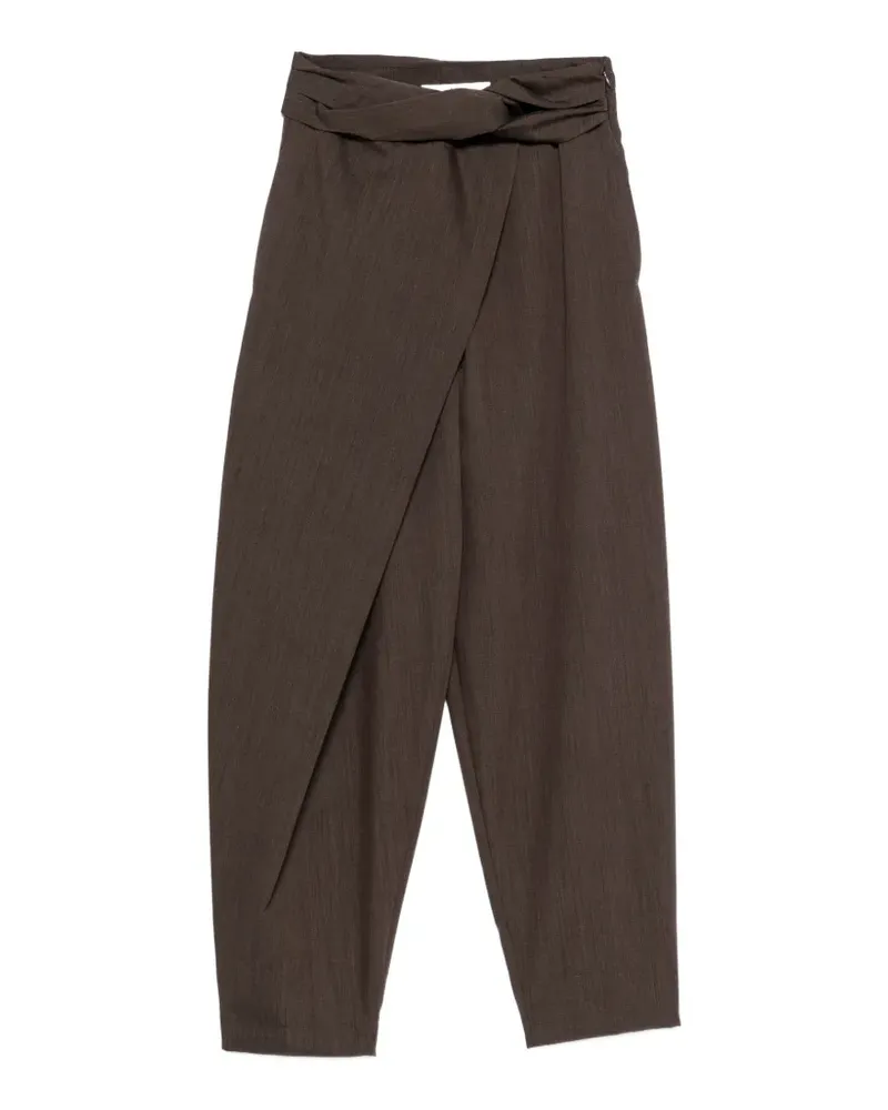 Róhe Gewickelte Hose mit Twist-Detail - Braun Braun