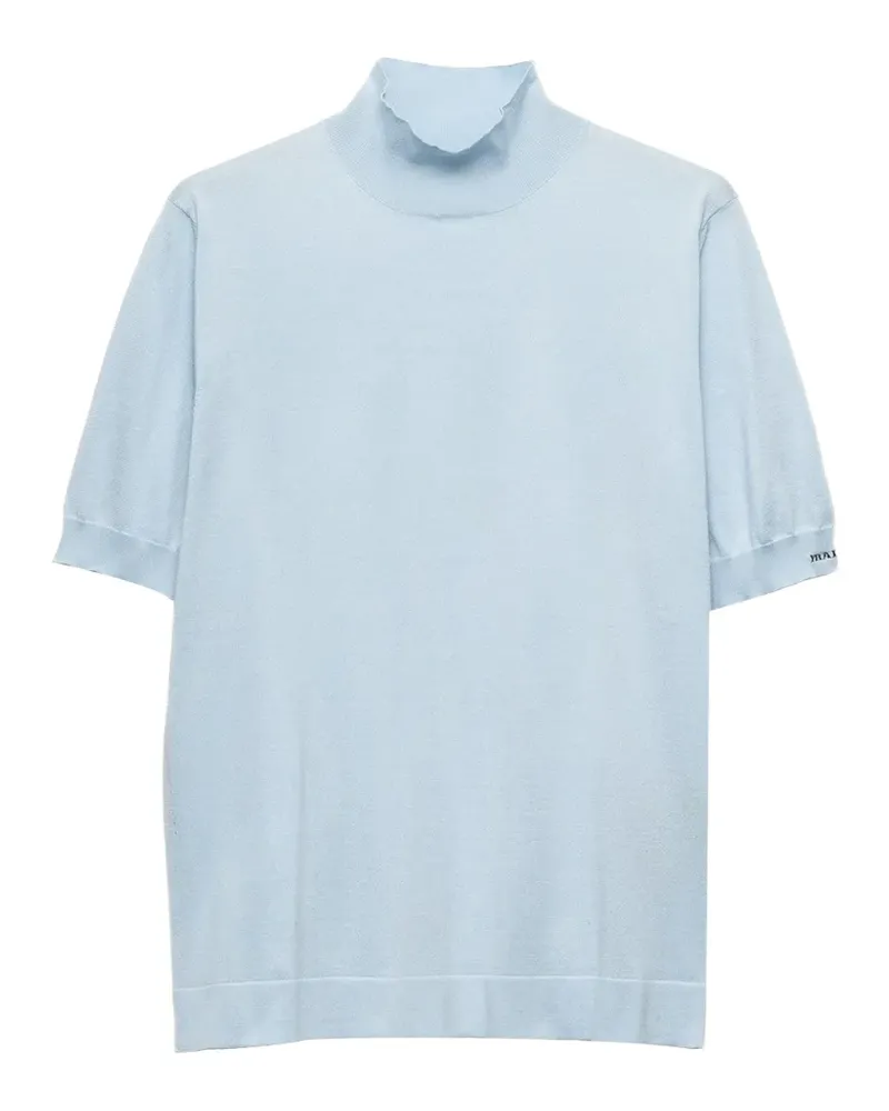 Prada Gestricktes T-Shirt - Blau Blau
