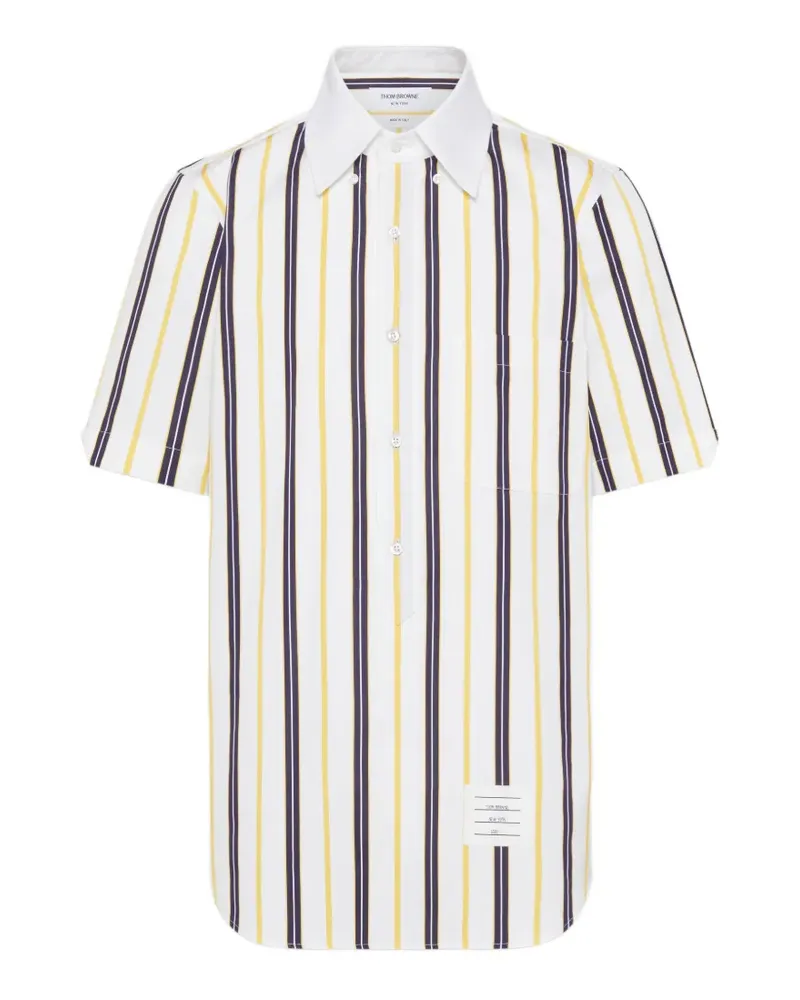 Thom Browne Gestreiftes Repp Hemd - Weiß Weiß