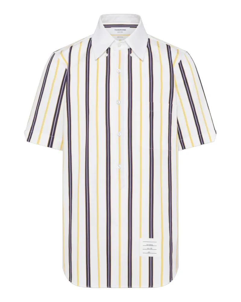 Thom Browne Gestreiftes Popeline-Hemd - Weiß Weiß