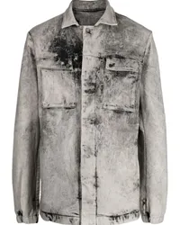 Boris Bidjan Saberi Jeansjacke im Distressed-Look Grau