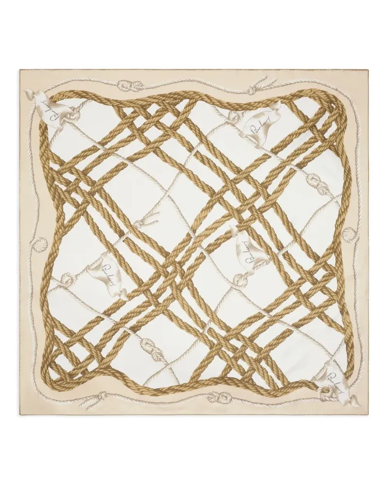 Burberry Schal aus Seide mit Knoten-Print - Weiß Weiß