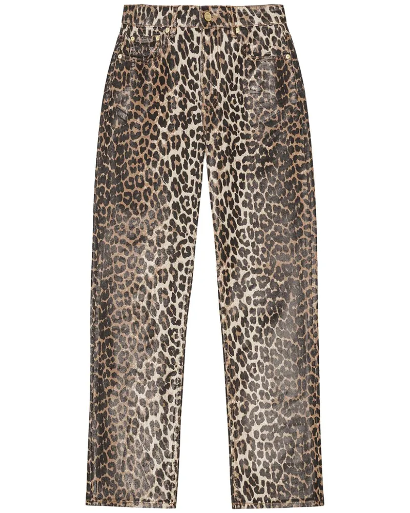 Ganni Hose mit Leoparden-Print - Braun Braun