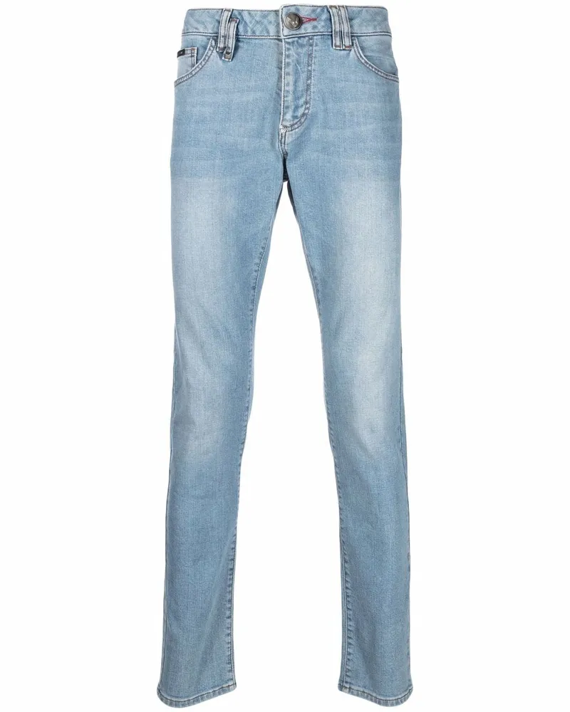 Philipp Plein Slim-Fit-Jeans mit Logo - Blau Blau