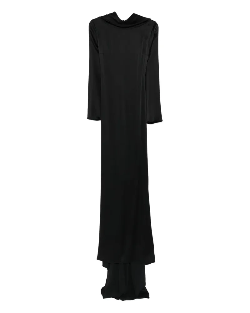 Giuseppe di Morabito Asymmetrisches Maxikleid mit Wasserfallkragen - Schwarz Schwarz