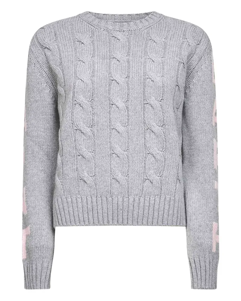 MC2 Saint Barth cable-knit jacquard lettering sweater - Grau Grau
