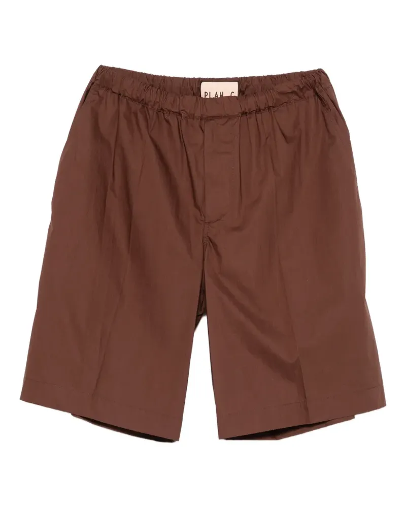 PLAN C pleated elasticated-waist shorts - Braun Braun