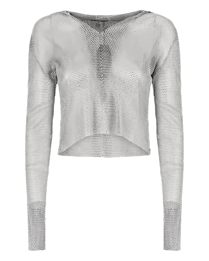 SANTA Brands Langarmshirt mit Kristallen - Silber Silber