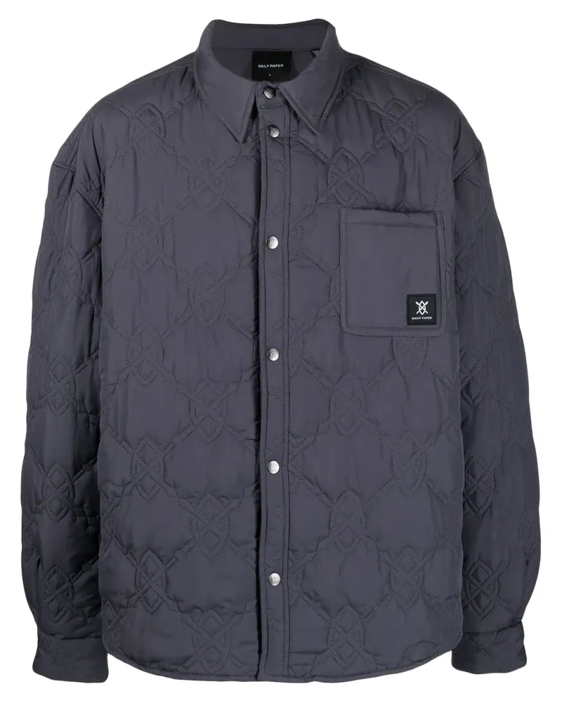 Daily Paper Gesteppte Jacke mit Logo-Patch - Grau Grau