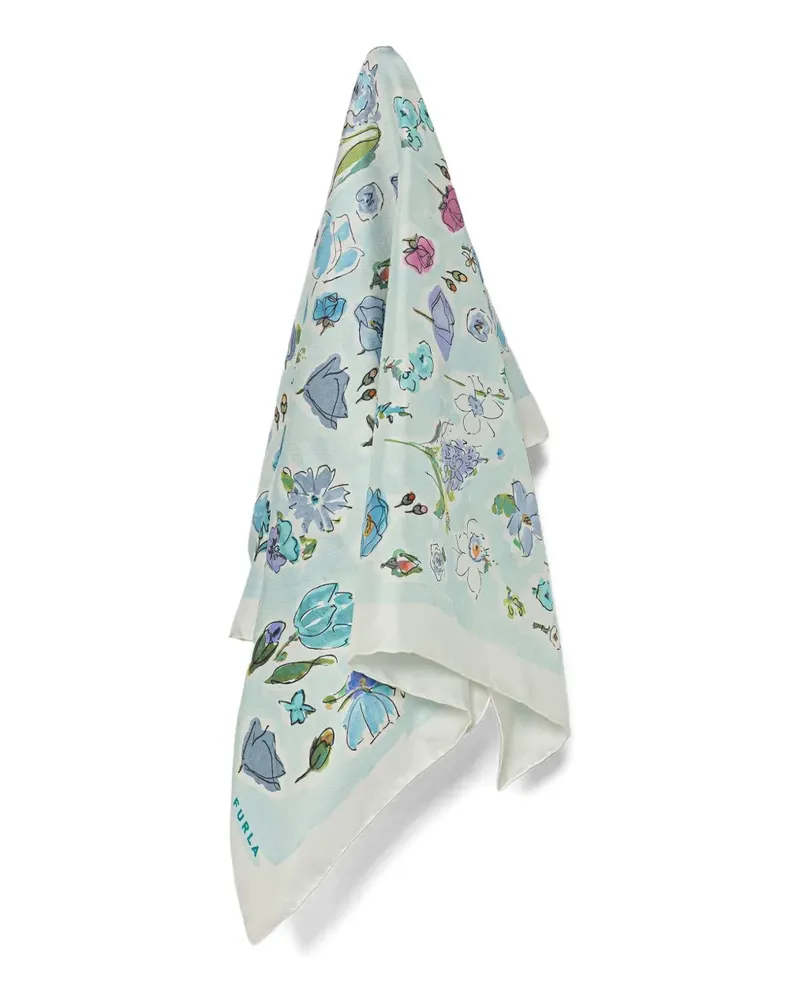 Furla floral-print scarf - Blau Blau