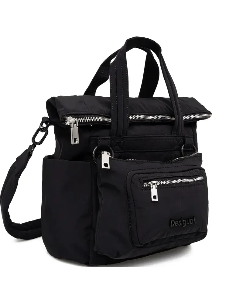 Desigual Rucksack mit Reißverschluss - Schwarz Schwarz