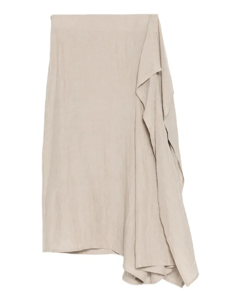 Yohji Yamamoto Drapierte Hose mit Waschung - Nude Nude