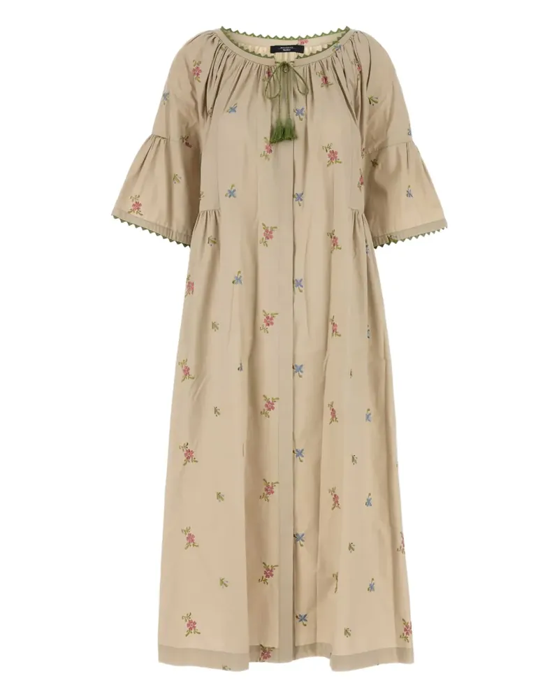 Max Mara Besticktes Taso Kleid mit weiten Ärmeln - Nude Nude