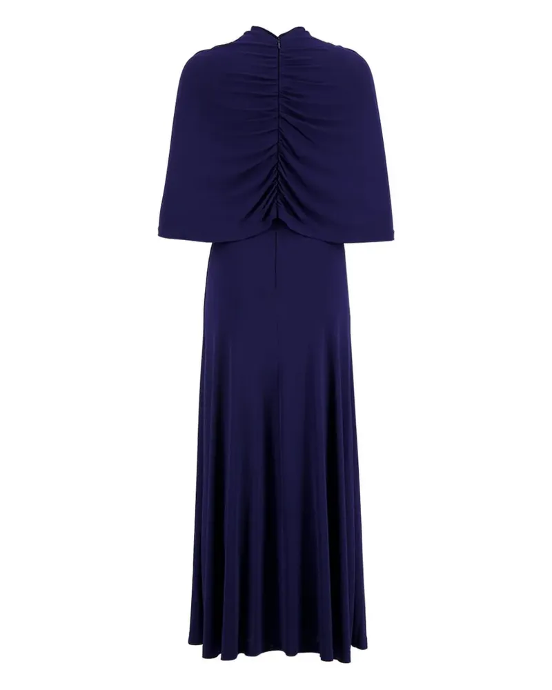 Colville Gerafftes Abendkleid im Cape-Stil - Blau Blau