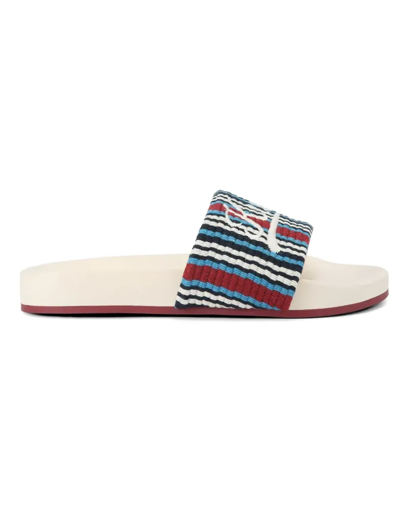 Kurt Geiger Gestreifte Pantoletten mit Logo - Rot Rot