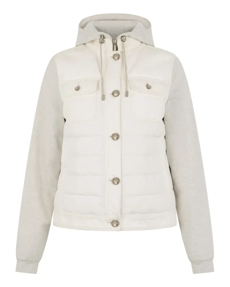 MOORER button-front hooded puffer jacket - Weiß Weiß