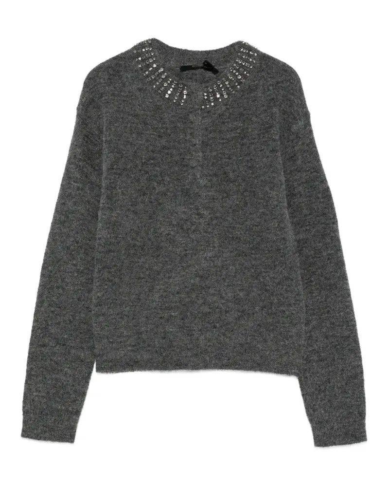 Seventy Pullover mit Kristallen aus Strick - Grau Grau