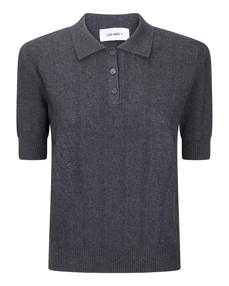 Lisa Yang Cristine Poloshirt mit Knöpfen - Grau Grau