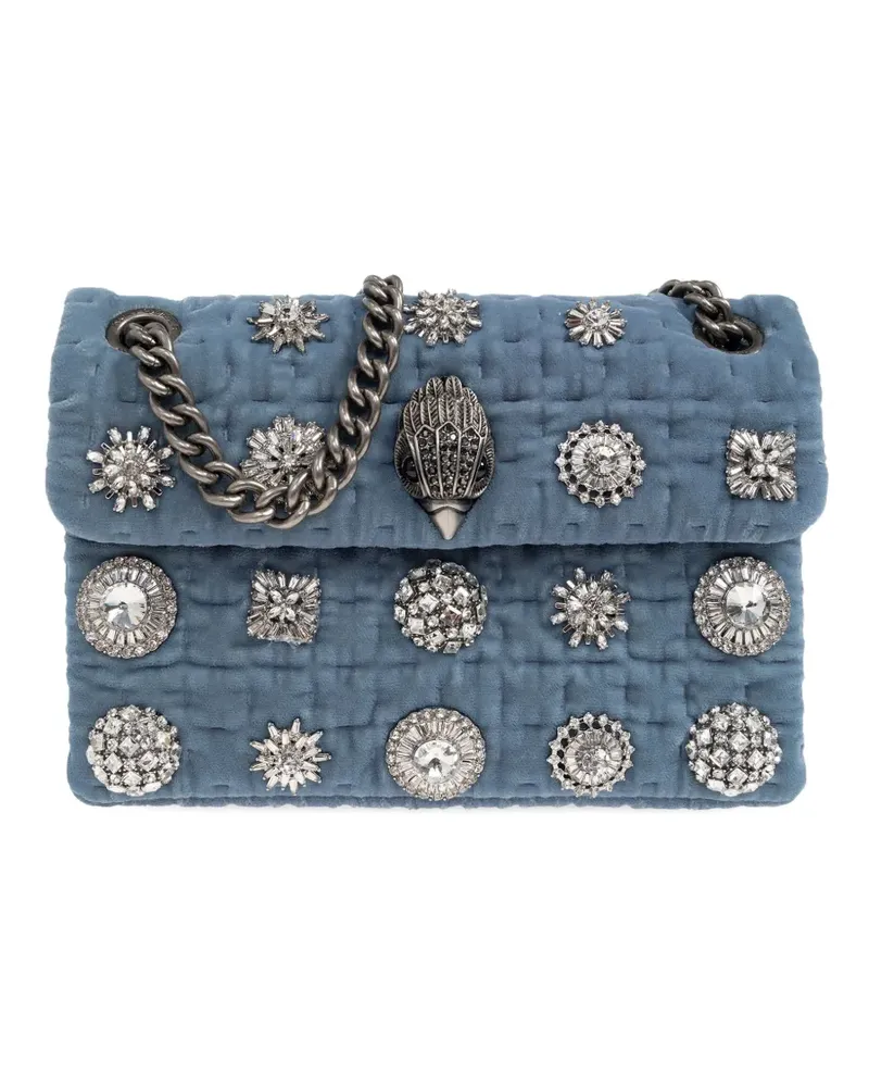 Kurt Geiger mini Velvet Kensington embellished shoulder bag - Blau Blau