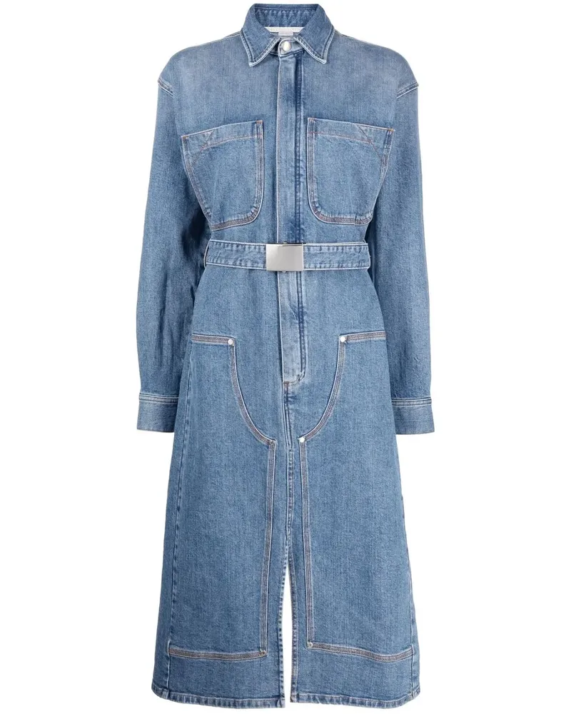 Stella McCartney Jeans-Hemdkleid mit Gürtel - Blau Blau