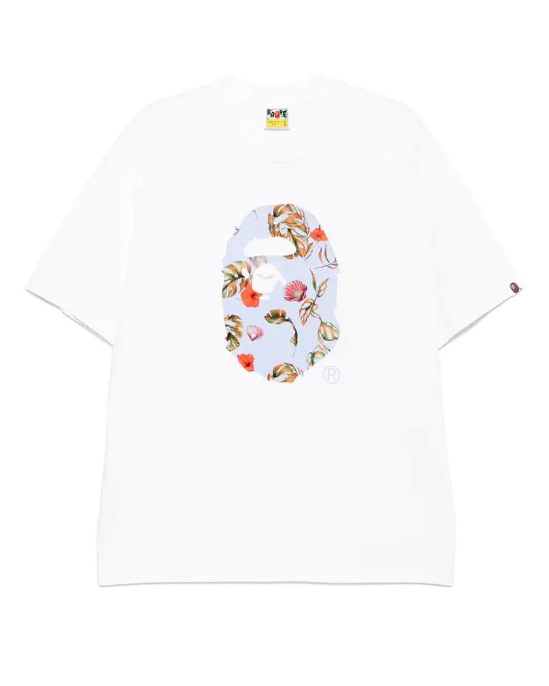 BAPE T-Shirt mit Logo-Print - Weiß Weiß