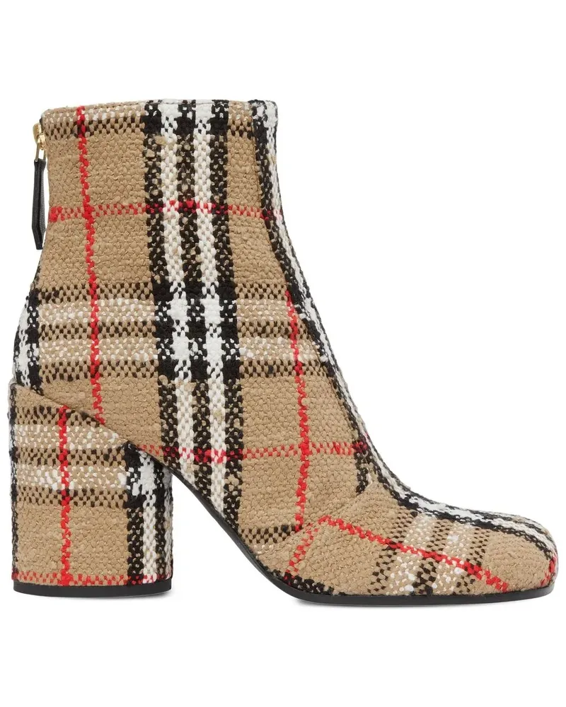 Burberry Stiefeletten mit Vintage-Check 85mm - Nude Nude