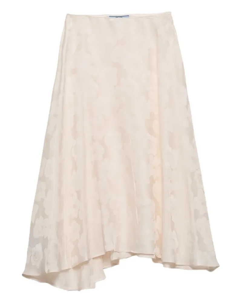 Prada Asymmetrischer Midirock aus Jacquard - Nude Nude