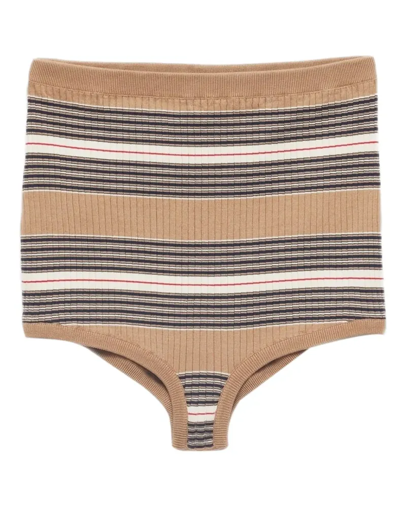 Prada Gestreifte Minishorts - Nude Nude