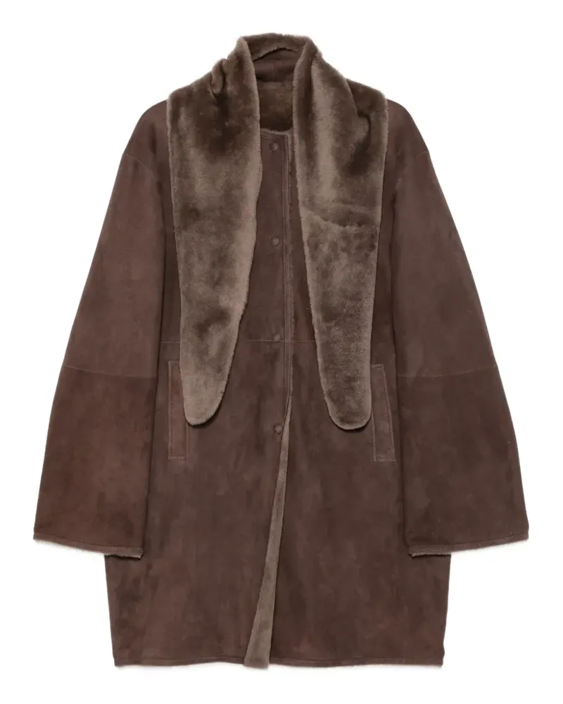 Manzoni 24 shearling-collar coat - Braun Braun