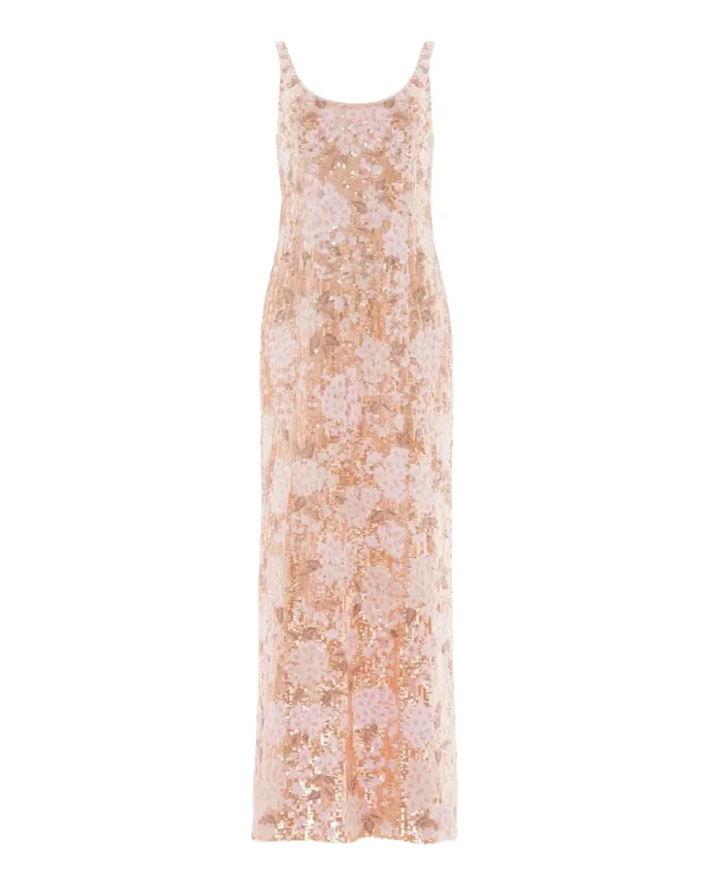 Needle & Thread Wisteria Shimmer sequin-embellished floral-print gown - Rosa Rosa