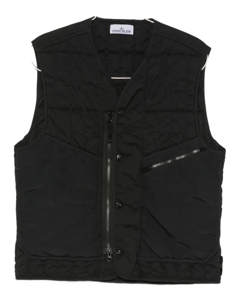 Stone Island quilted zip-up vest - Schwarz Schwarz