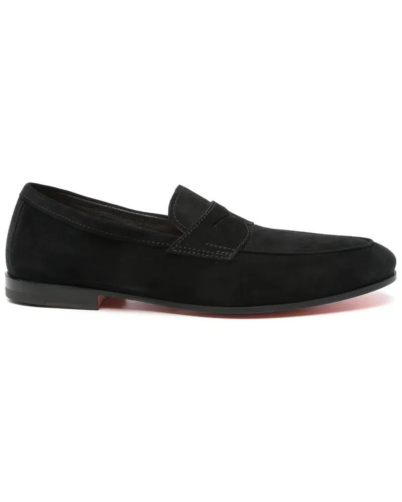 Santoni Loafer aus Wildleder - Schwarz Schwarz