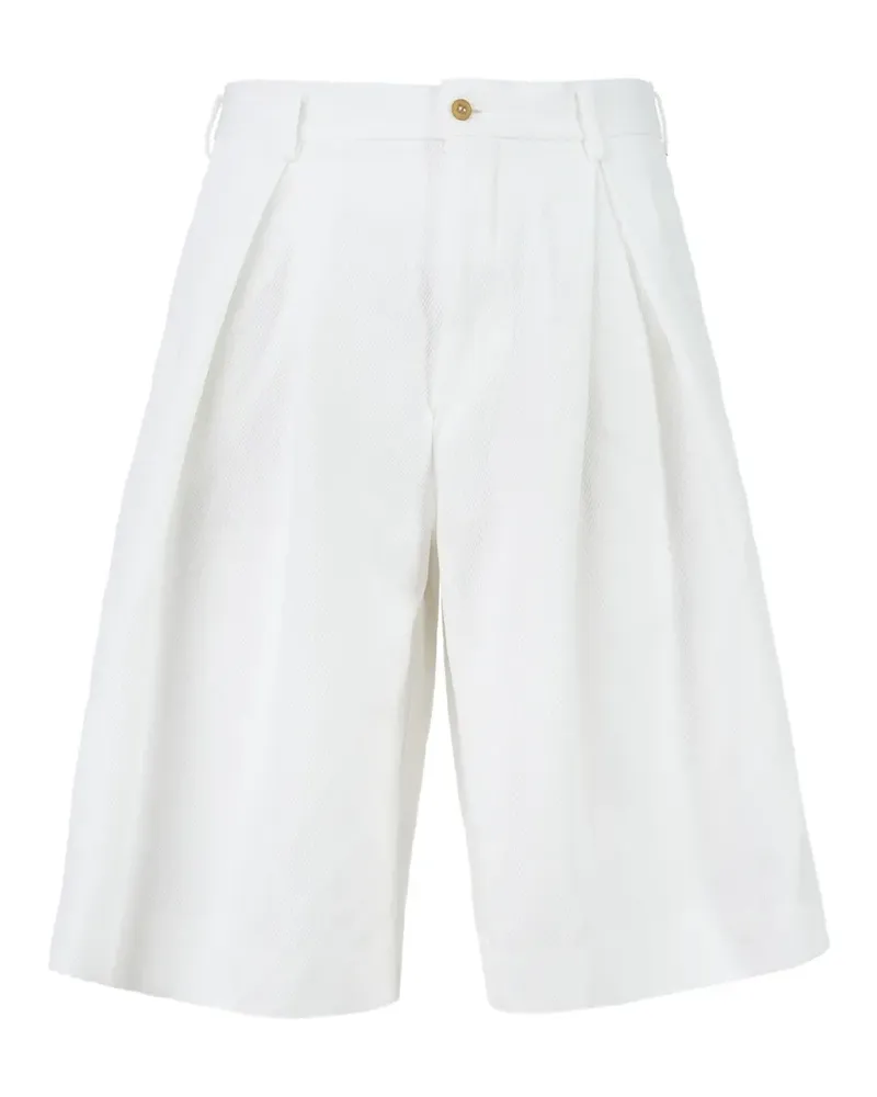 Comme des Garçons pleated twill shorts - Weiß Weiß