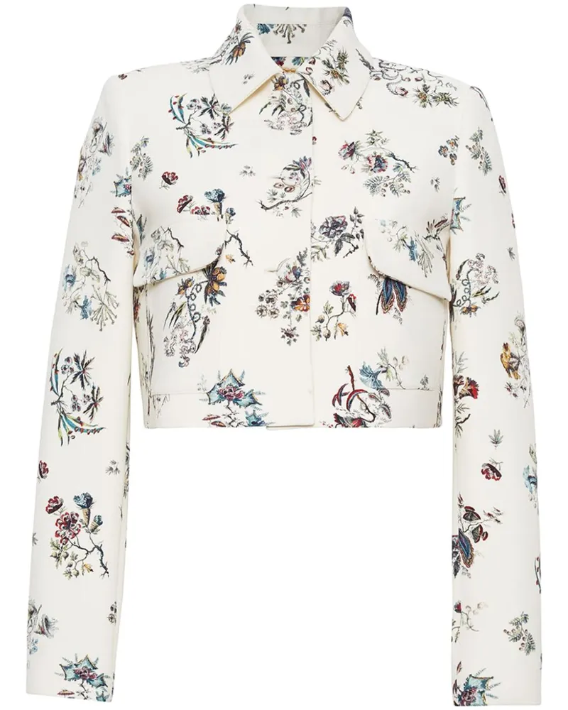 Adam Lippes Jacke mit Blumenmuster - Weiß Weiß